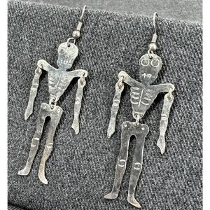Vintage Silver Skeleton Earrings